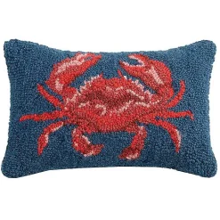 Pillows>Kirklands Home Red Crab Hooked Wool Lumbar Pillow
