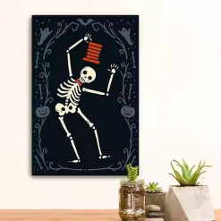 Halloween>Kirklands Home Red Dancing Skeleton Man Halloween Wall Plaque