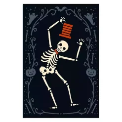 Halloween>Kirklands Home Red Dancing Skeleton Man Halloween Wall Plaque