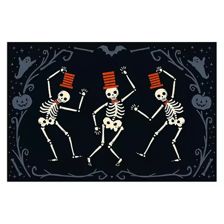 Halloween>Kirklands Home Red Dancing Skeletons Halloween Wall Plaque