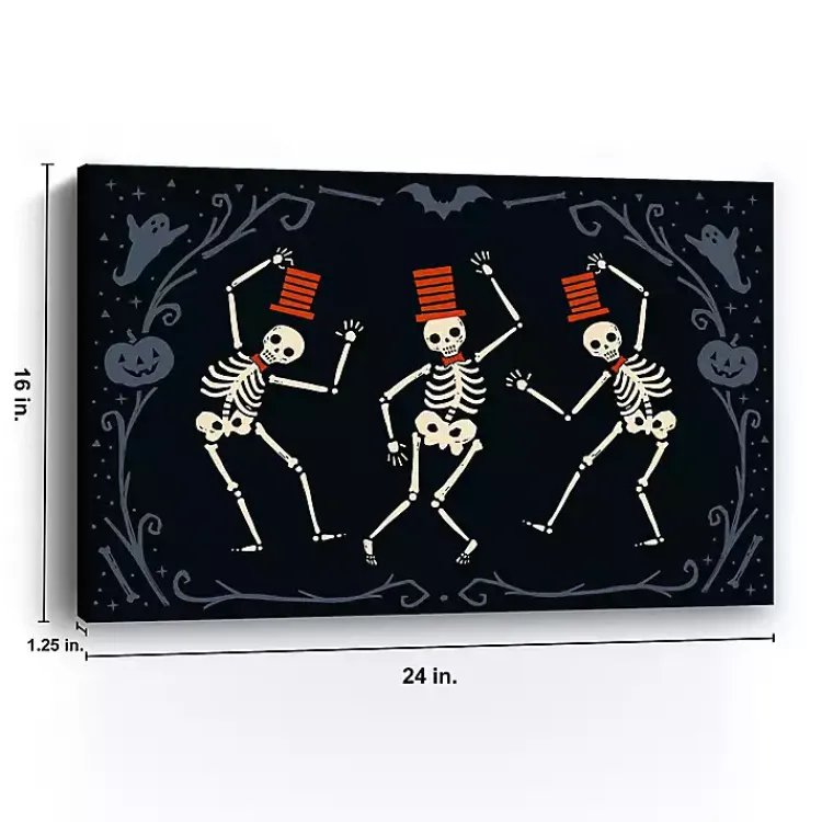 Halloween>Kirklands Home Red Dancing Skeletons Halloween Wall Plaque