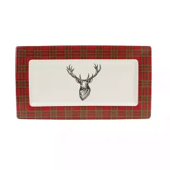 Kirklands Home Deer Trim 2-pc. Christmas Platter Set Red Online