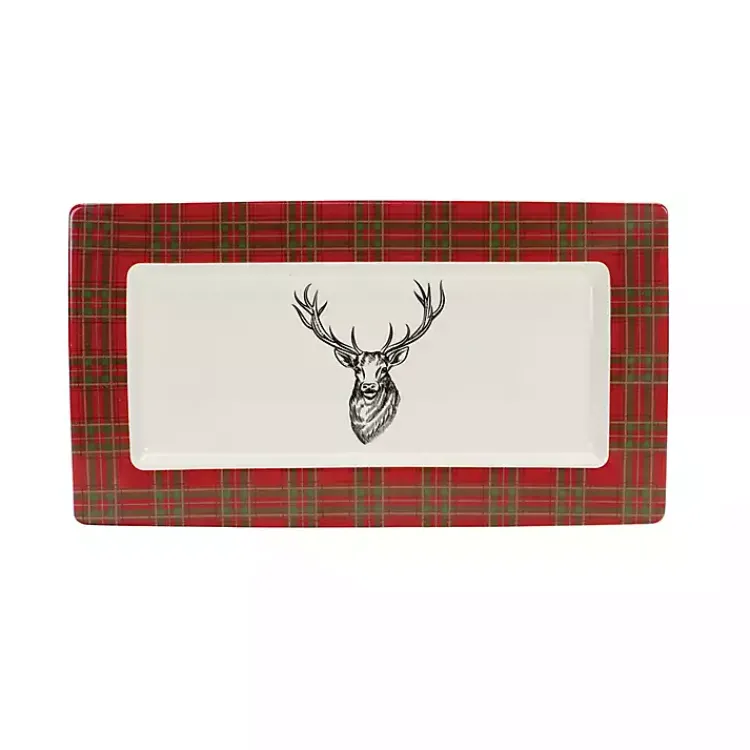 Kirklands Home Deer Trim 2-pc. Christmas Platter Set Red Online