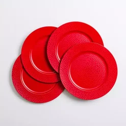 Christmas Dining & Entertaining>Kirklands Home Dotted Chargers, Set of 4 Red