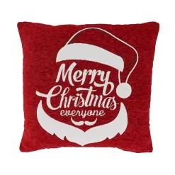 Christmas Pillows>Kirklands Home Red Festive Santa Chenille Pillow