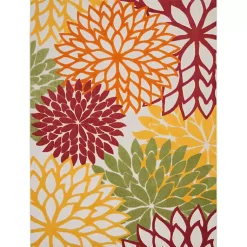 Kirklands Home Red Floral Burst Outdoor Area Rug, 7x10 Outlet