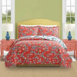 Kirklands Home Floral Dreams 3-pc. King Quilt Set Red Discount