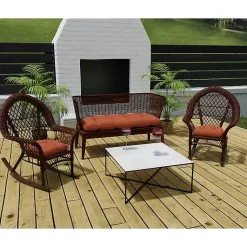 Kirklands Home French Edge 3-pc. Outdoor Wicker Cushion Set Red Discount