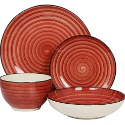 Kirklands Home Gia Stoneware 24-pc. Dinnerware Set Red Clearance