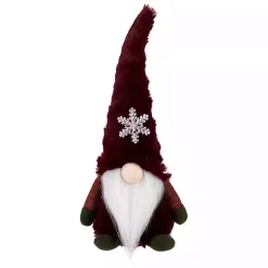 Christmas Decorations>Kirklands Home Gnome with LED Snowflake Red