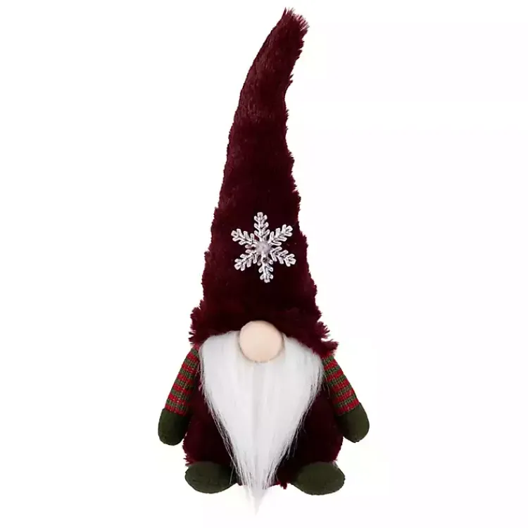 Christmas Decorations>Kirklands Home Gnome with LED Snowflake Red