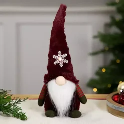 Christmas Decorations>Kirklands Home Gnome with LED Snowflake Red