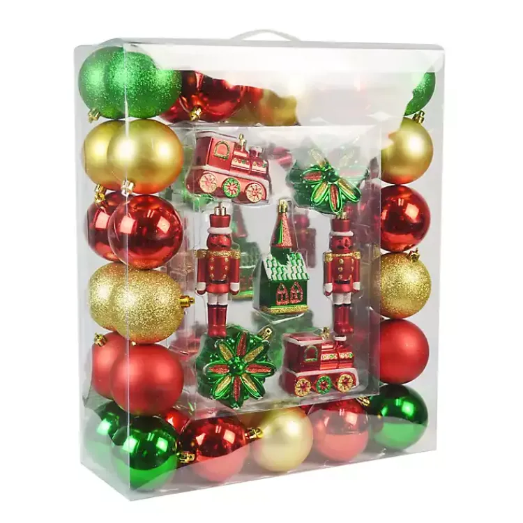 Christmas Ornaments>Kirklands Home Red Green & Gold Mix 50-pc. Christmas Ornament Set