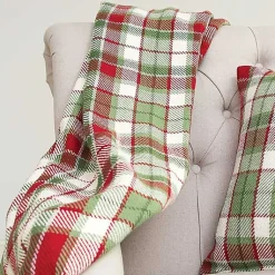 Blankets & Throws>Kirklands Home Red Green White Plaid Christmas Throw Blanket
