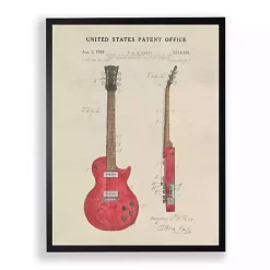 Kirklands Home Red Guitar Patent Framed Art Print Hot