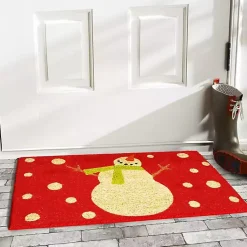 Outdoor Christmas Decorations>Kirklands Home Red Happy Snowman Doormat