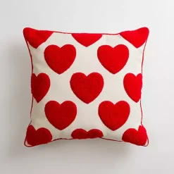 Valentines Day Decorations>Kirklands Home Red Heart Applique Pillow
