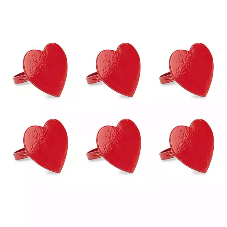 Valentines Day Decorations>Kirklands Home Red Heart Napkin Rings, Set of 6