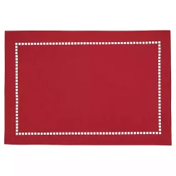 Kirklands Home Hemstitch Laser-Cut Placemats, Set of 4 Red