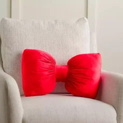 Pillows>Kirklands Home Holiday Bow Shaped Pillow Red