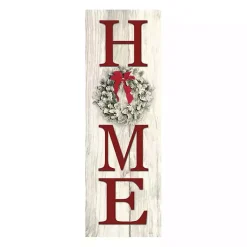 Christmas Art & Wall Decor>Kirklands Home Red Home with Wreath Canvas Art Print