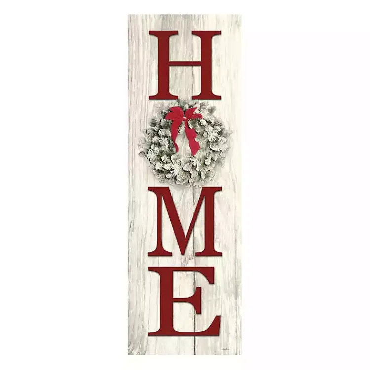 Christmas Art & Wall Decor>Kirklands Home Red Home with Wreath Canvas Art Print