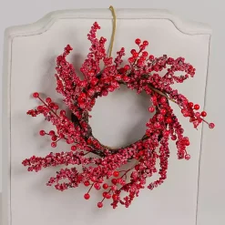Christmas Wreaths>Kirklands Home Iced Berry Mini Christmas Wreaths, Set of 2 Red