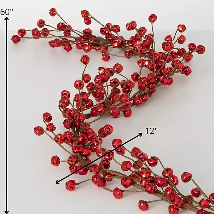 Christmas Arrangements & Garland>Kirklands Home Jingle Bells Christmas Garland Red