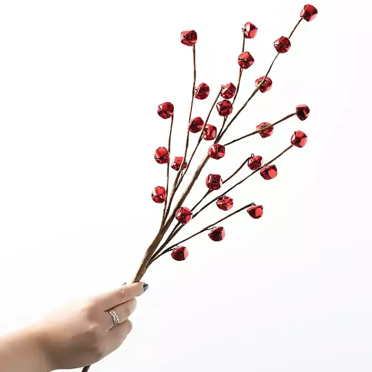 Christmas Tree Decorations>Kirklands Home Jingle Bells Christmas Spray Stems, Set of 3 Red
