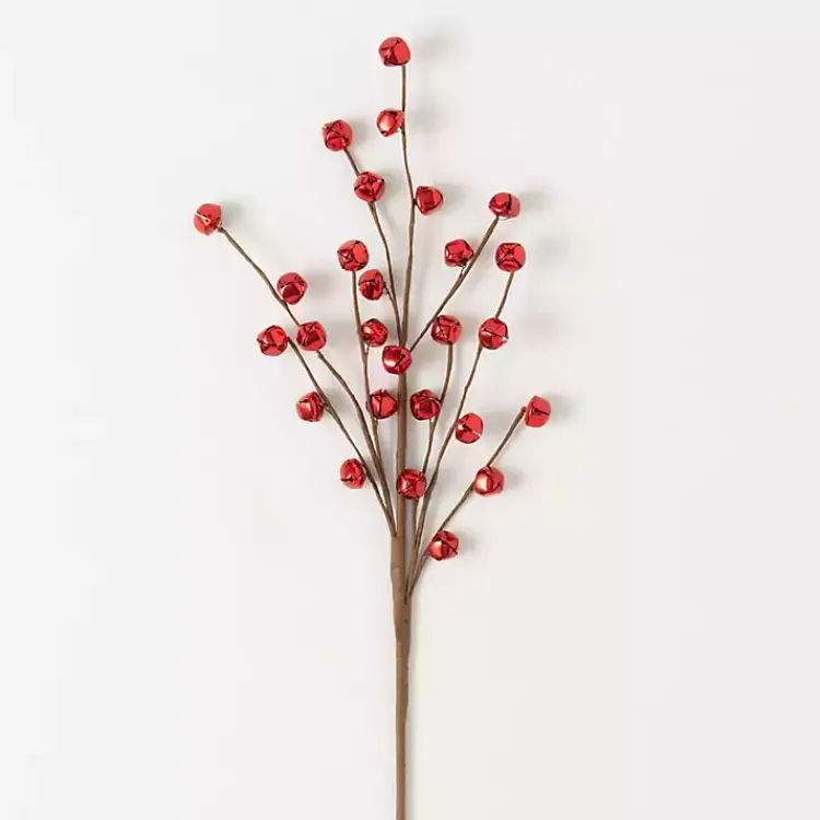 Christmas Tree Decorations>Kirklands Home Jingle Bells Christmas Spray Stems, Set of 3 Red