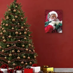 Christmas Art & Wall Decor>Kirklands Home Red Jolly Santa Canvas Art Print