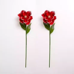 Stems & Bouquets>Kirklands Home Magnolia Christmas Stems, Set of 2 Red