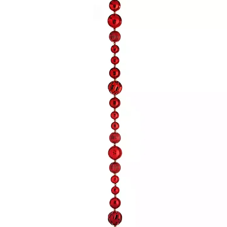 Christmas Tree Decorations>Kirklands Home Mercury Ball Tree Garland Red