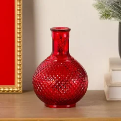 Vases>Kirklands Home Mercury Glass Vase Red
