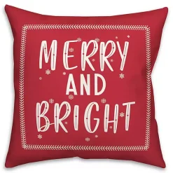 Christmas Pillows>Kirklands Home Red Merry and Bright Throw Pillow