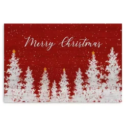 Christmas Art & Wall Decor>Kirklands Home Red Merry Christmas Forest Canvas Art Print, 16x24