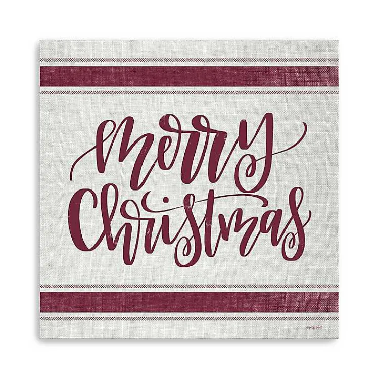 Christmas Art & Wall Decor>Kirklands Home Red Merry Christmas Giclee Canvas Wall Plaque