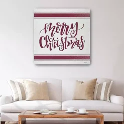 Christmas Art & Wall Decor>Kirklands Home Red Merry Christmas Giclee Canvas Wall Plaque