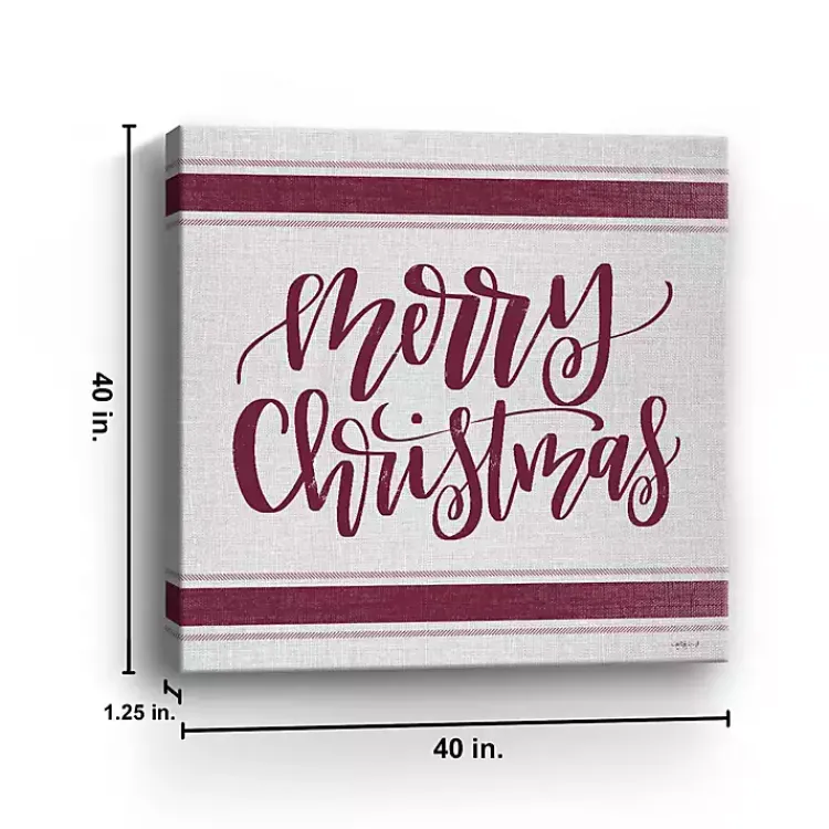Christmas Art & Wall Decor>Kirklands Home Red Merry Christmas Giclee Canvas Wall Plaque