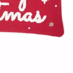 Christmas Pillows>Kirklands Home Red Merry Christmas Snowflakes Lumbar Pillow