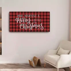 Christmas Art & Wall Decor>Kirklands Home Red Merry Little Christmas Giclee Canvas Art Print