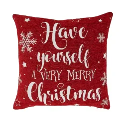 Christmas Pillows>Kirklands Home Red Merry Little Christmas Chenille Pillow