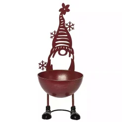 Christmas Decorations>Kirklands Home Metal Christmas Gnome Bowl, 15 in. Red