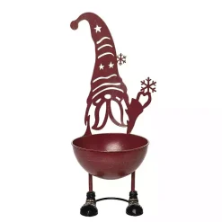 Christmas Decorations>Kirklands Home Metal Christmas Gnome Bowl, 16 in. Red
