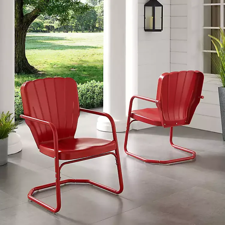 Kirklands Home Metal Ridgeland 2-pc. Chair Set Red
