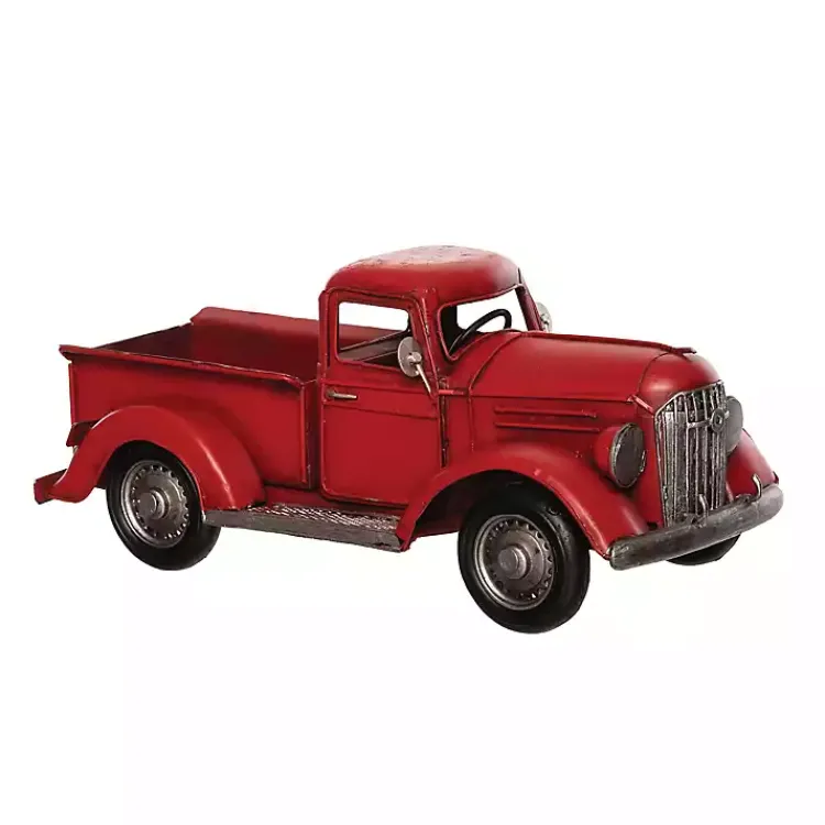 Christmas Decorations>Kirklands Home Metal Vintage Truck Figurine Red