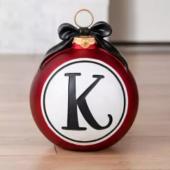 Monogram Seasonal Decor>Kirklands Home Red Monogram K Ornament