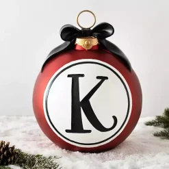 Monogram Seasonal Decor>Kirklands Home Red Monogram K Ornament