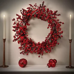 Christmas Wreaths>Kirklands Home New England Berry Wreath Red