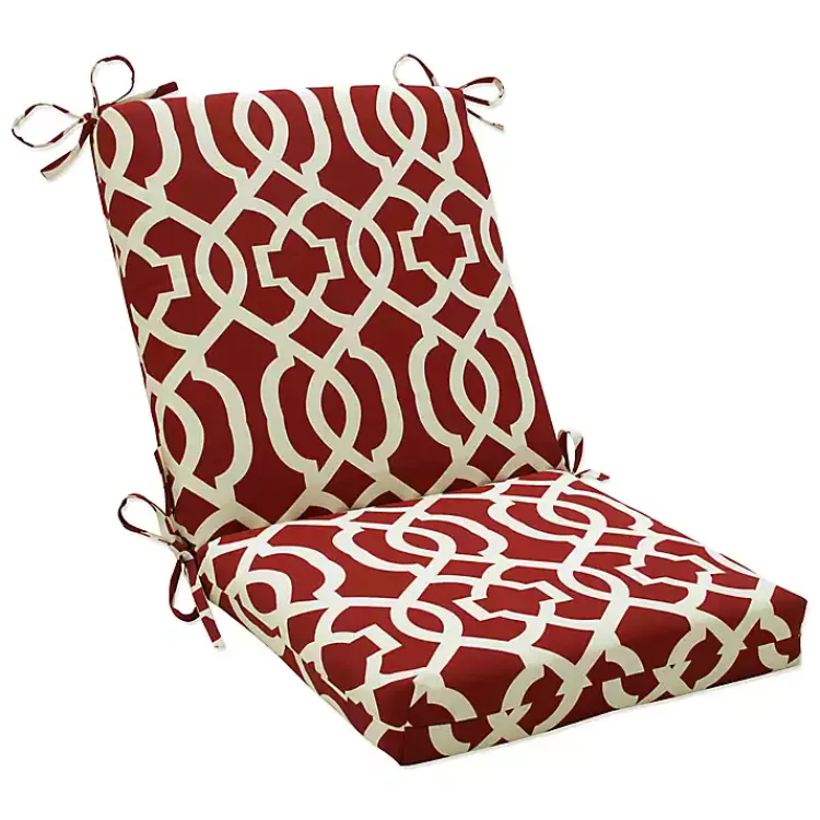 Kirklands Home Red New Geometric Outdoor Chair Cushion